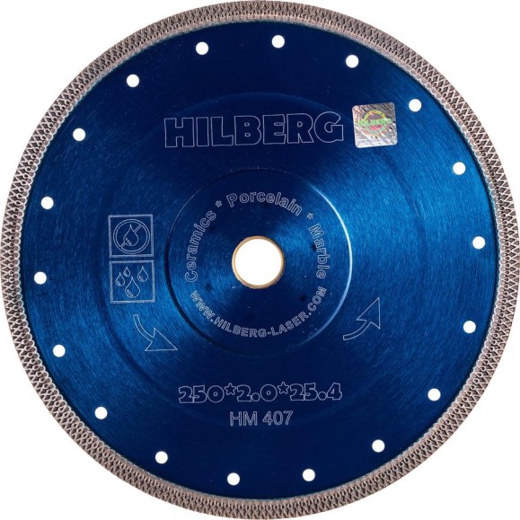 Диск алмазный отрезной Hilberg турбо ультратонкий 250x25.4/22.23 Hard Materials X-type HM407 Диск алмазный отрезной Hilberg турбо ультратонкий 250x25.4/22.23 Hard Materials X-type HM407
