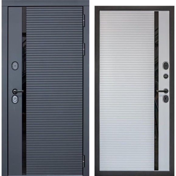 Дверь DIVA МХ-45 2050x860 мм Левая Антрацит софт - Белый матовый УТ-00075610