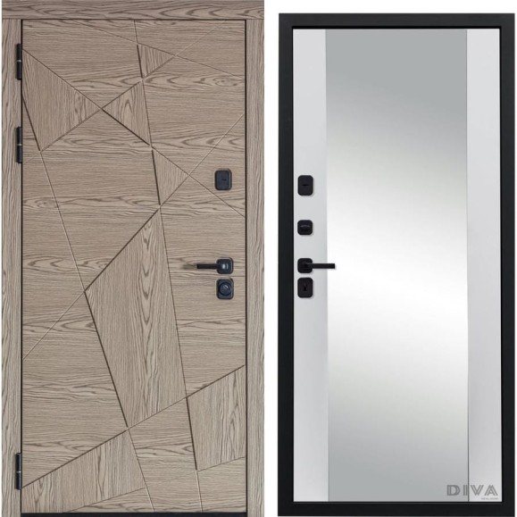 Дверь DIVA 97/1 2050x860 мм Зеркало Левая Дуб натуральный - Д15 Белый Софт УТ-00074965 Дверь DIVA 97/1 2050x860 мм Зеркало Левая Дуб натуральный - Д15 Белый Софт УТ-00074965