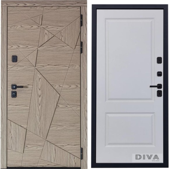 Дверь DIVA 97/1 2050x960 мм Правая Дуб натуральный - Д7 Белый софт УТ-00074589