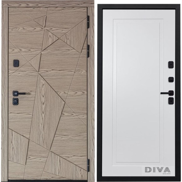 Дверь DIVA 97/1 2050x960 мм Правая Дуб натуральный - Н10 Белый Софт УТ-00074951