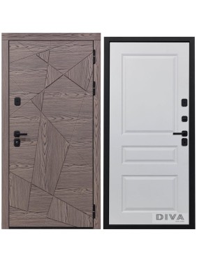 Дверь DIVA 97/2 2050x960 мм Правая Дуб коньяк - Д13 Белый Софт УТ-00074828