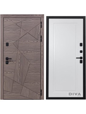 Дверь DIVA 97/2 2050x960 мм Правая Дуб коньяк - Н10 Белый Софт УТ-00074844