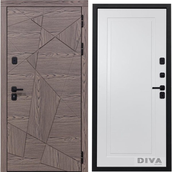 Дверь DIVA 97/2 2050x960 мм Правая Дуб коньяк - Н10 Белый Софт УТ-00074844