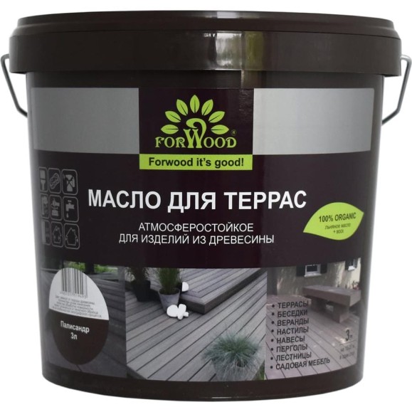Масло для террас Forwood (палисандр; 3 л) 4607017519493 Масло для террас Forwood (палисандр; 3 л) 4607017519493