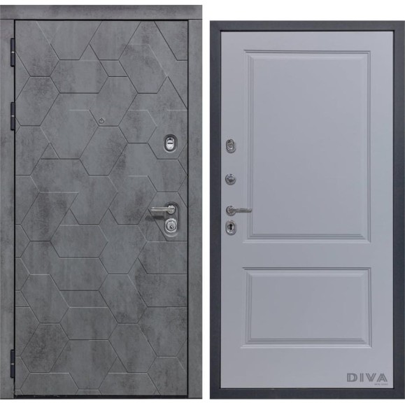 Дверь DIVA 51 2050x860 мм Левая Бетон темный - Д7 Силк маус УТ-00075349