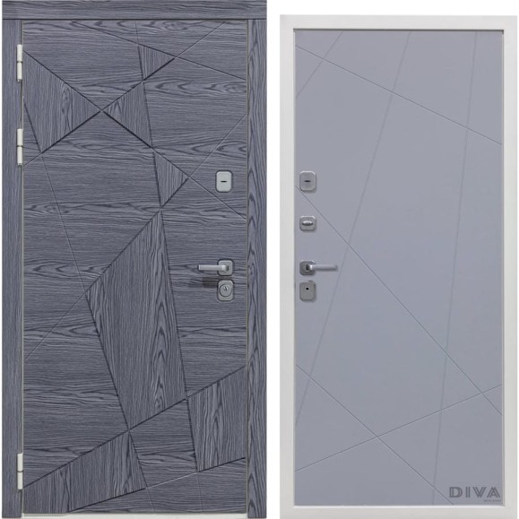 Дверь DIVA 97/3 2050x860 мм Левая Дуб Графит - Д11 Силк Маус УТ-00073373