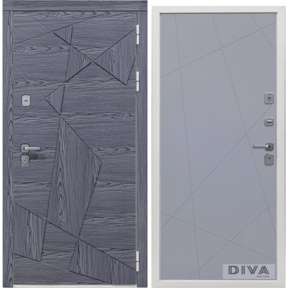 Дверь DIVA 97/3 2050x960 мм Правая Дуб Графит - Д11 Силк Маус УТ-00074877