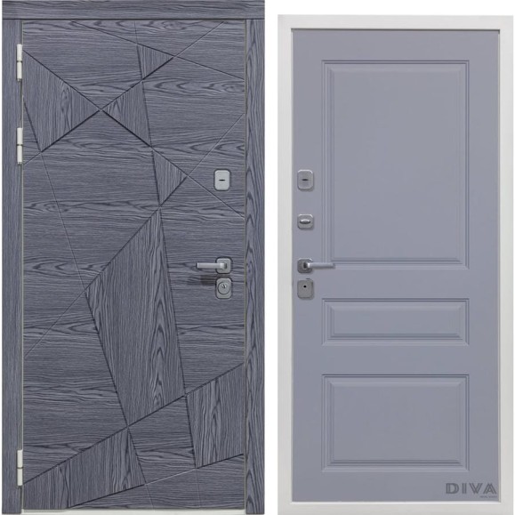 Дверь DIVA 97/3 2050x860 мм Левая Дуб Графит - Д13 Силк Маус УТ-00075001