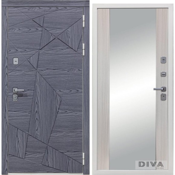 Дверь DIVA 97/3 Зеркало 2050x860 мм Правая Дуб Графит - Д15 Сандал белый УТ-00074931 Дверь DIVA 97/3 Зеркало 2050x860 мм Правая Дуб Графит - Д15 Сандал белый УТ-00074931