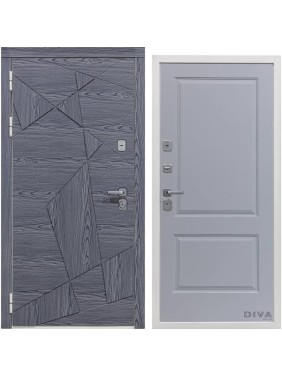 Дверь DIVA 97/3 2050x960 мм Левая Дуб Графит - Д7 Силк Маус УТ-00074903