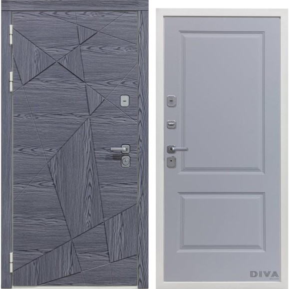 Дверь DIVA 97/3 2050x960 мм Левая Дуб Графит - Д7 Силк Маус УТ-00074903