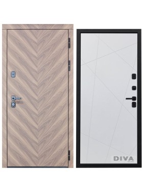Дверь DIVA 98 2050x860 мм Правая Орех шоколадный - Д11 Белый Софт УТ-00075855