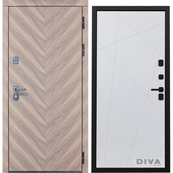 Дверь DIVA 98 2050x860 мм Правая Орех шоколадный - Д11 Белый Софт УТ-00075855