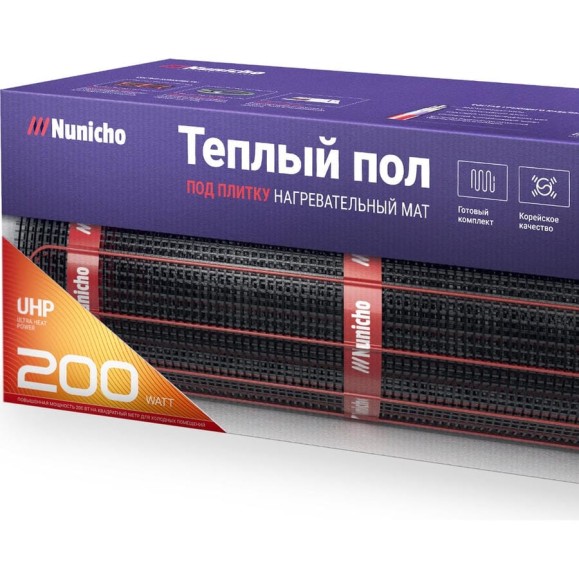 Электрический теплый пол Nunicho 10 м2, 200 Вт/м2 1413410