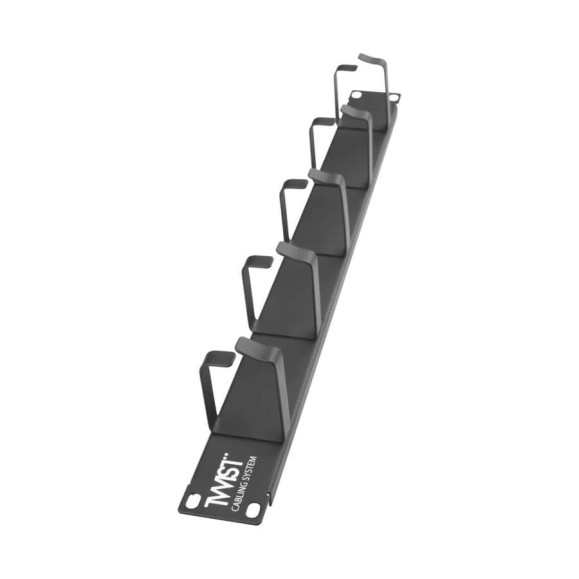 Панель-органайзер кабельный Retic 19, 1U, 5 колец без отверстий MO-19-1U-5R-TWCS