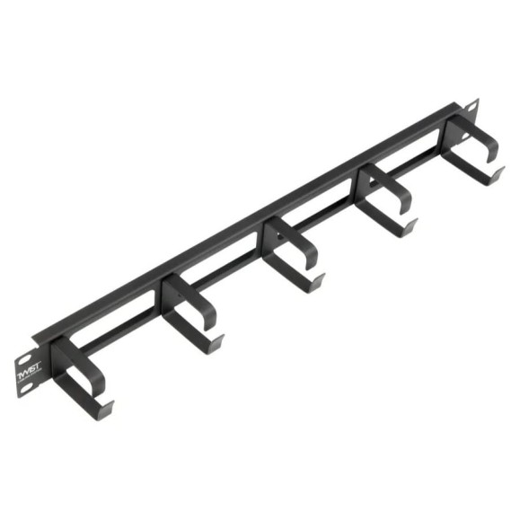 Панель-органайзер кабельный Retic 19, 1U, 5 колец 4 отверстия MO-19-1U-5R-4H-TWCS