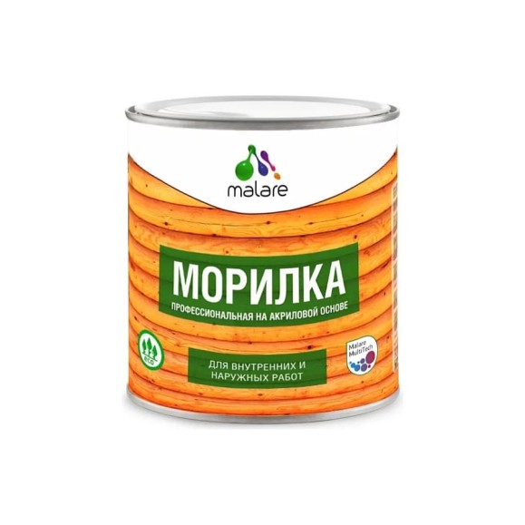 Морилка профессиональная Professional для дерева MALARE, для любых деревянных поверхностей, акриловая, быстро сохнет без запаха, цвет белый, 0,9 кг МРЛКБЕЛПГ0090