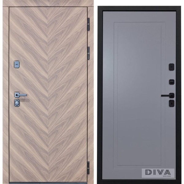 Дверь DIVA 98 2050x960 мм Правая Орех шоколадный - Н10 Силк Маус УТ-00075799