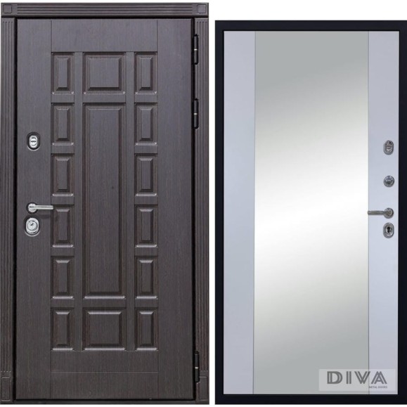Дверь DIVA 38 Зеркало 2050x860 мм Правая Венге - Д15 Силк Маус УТ-00073579