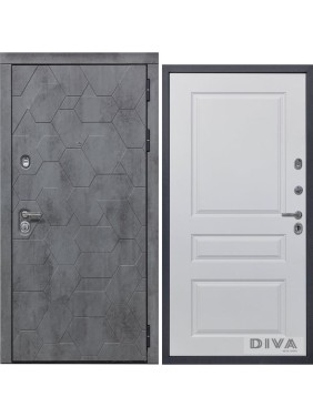 Дверь DIVA 51 2050x960 мм Правая Бетон темный - Д13 Белый софт УТ-00072768