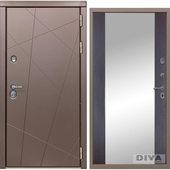 Дверь DIVA 50 Зеркало 2050x860 мм Правая Бронза - Д15 Венге УТ-00075320