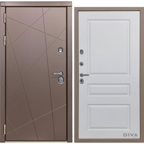Дверь DIVA 50 2050x860 мм Левая Бронза - Д13 Белый софт УТ-00075246