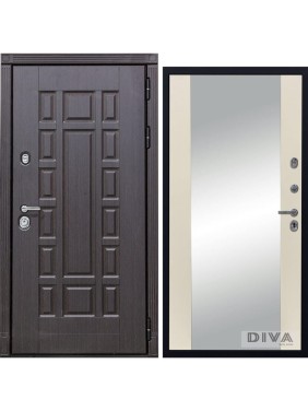 Дверь DIVA 38 Зеркало 2050x960 мм Правая Венге - Д15 Софт шампань УТ-00075232