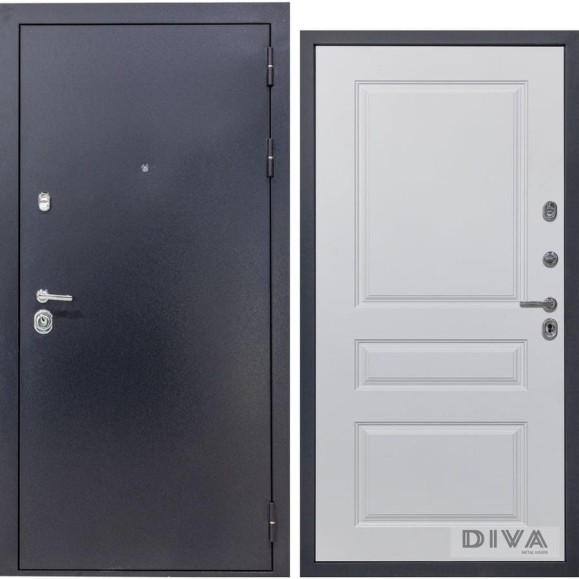 Дверь DIVA 40 2050x860 мм Правая Титан - Д13 Белый Софт УТ-00072652