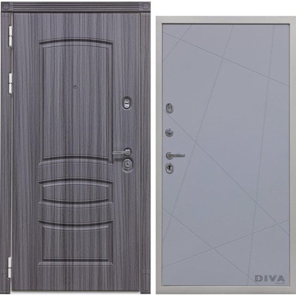 Дверь DIVA 42 2050x860 мм Левая Сандал серый - Д11 Силк Маус УТ-00075316