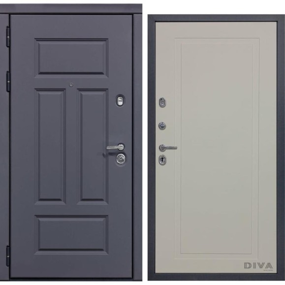 Дверь DIVA 47 2050x860 мм Левая Ясень графит - Н10 Софт Шампань УТ-00075243