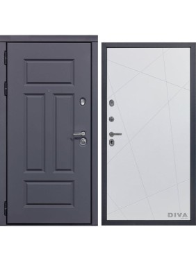 Дверь DIVA 47 2050x960 мм Левая Ясень графит - Д11 Белый Софт УТ-00075222