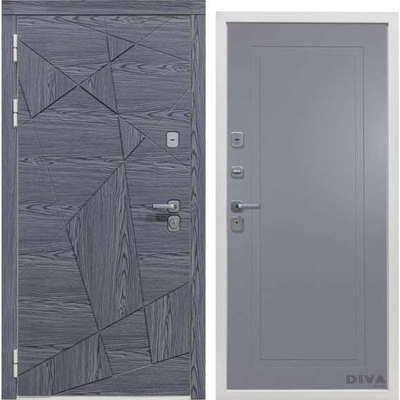 Дверь DIVA 97/3 2050x860 мм Левая Дуб графит - Н10 Силк маус УТ-00074975