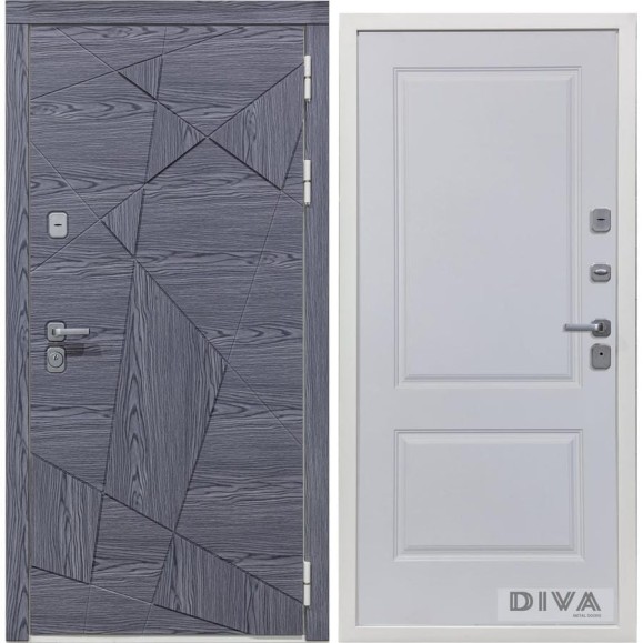 Дверь DIVA 97/3 2050x960 мм Правая Дуб графит - Д7 Белый софт УТ-00074523 Дверь DIVA 97/3 2050x960 мм Правая Дуб графит - Д7 Белый софт УТ-00074523