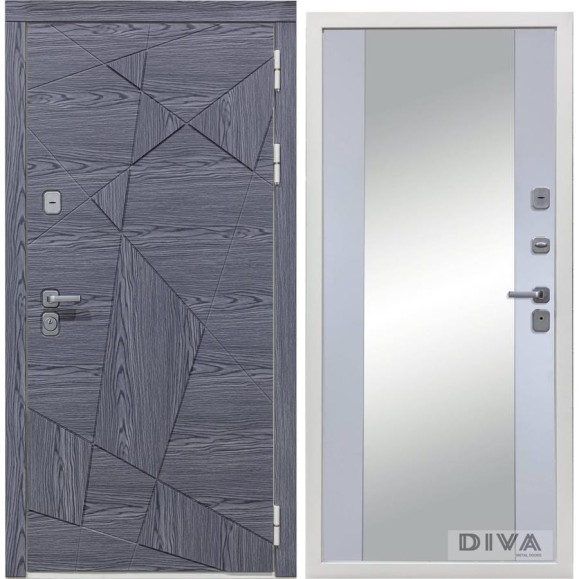 Дверь DIVA 97/3 Зеркало 2050x860 мм Правая Дуб графит - Д15 Силк маус УТ-00074909 Дверь DIVA 97/3 Зеркало 2050x860 мм Правая Дуб графит - Д15 Силк маус УТ-00074909