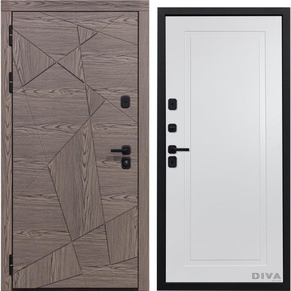 Дверь DIVA 97/2 2050x960 мм Левая Дуб коньяк - Н10 Белый софт УТ-00073725