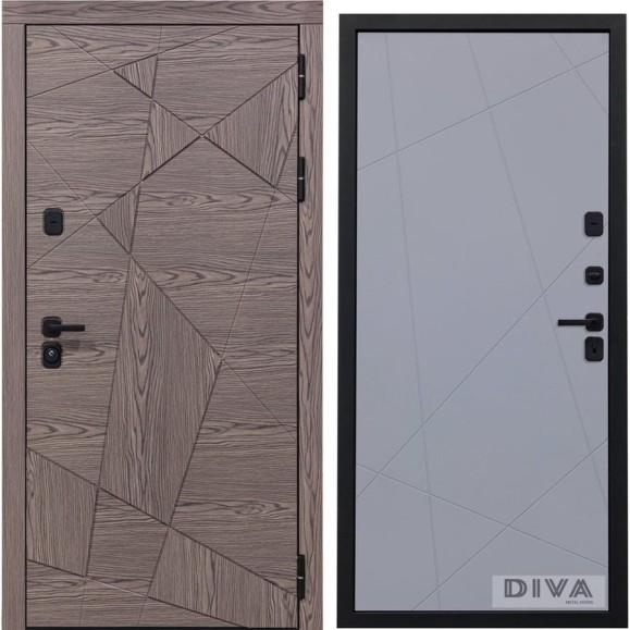 Дверь DIVA 97/2 2050x960 мм Правая Дуб коньяк - Д11 Силк маус УТ-00072813