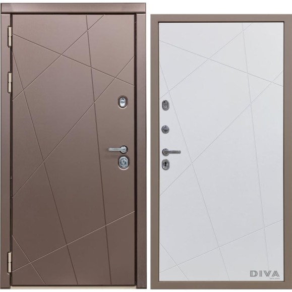 Дверь DIVA 50 2050x860 мм Левая Бронза - Д11 Белый софт УТ-00072854