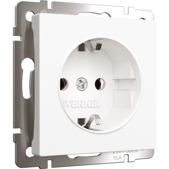 Розетка WERKEL W1171061 с заземлением белый матовый a059265