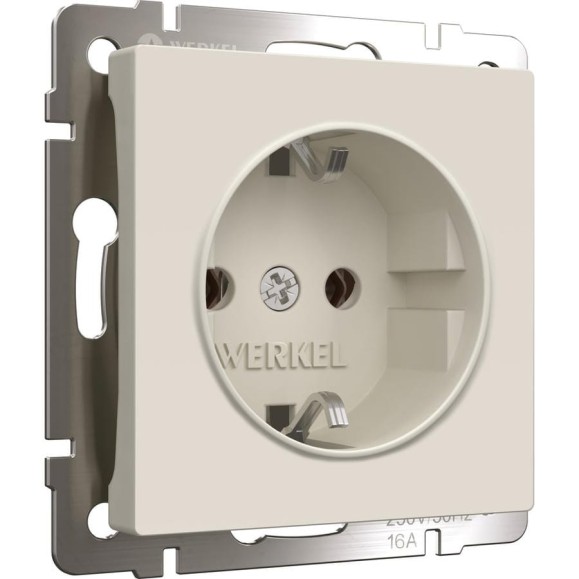 Розетка WERKEL W1171062 с заземлением айвори матовый a059274