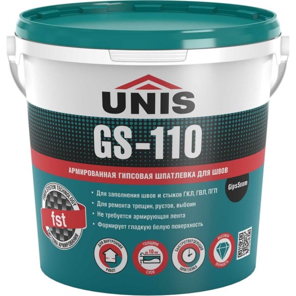 Шпатлевка для швов UNIS GS-110 GipsSeam ГКЛ 5 кг 4607005185716 Шпатлевка для швов UNIS GS-110 GipsSeam ГКЛ 5 кг 4607005185716