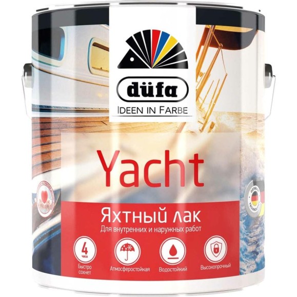 Лак яхтный полуматовый Dufa YACHT 2 л МП00-009412 Лак яхтный полуматовый Dufa YACHT 2 л МП00-009412