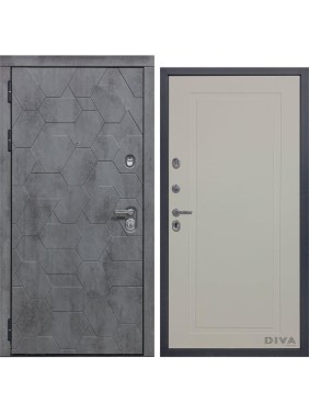 Дверь DIVA 51 2050x960 мм Левая Бетон темный - Н10 Софт шампань УТ-00075368