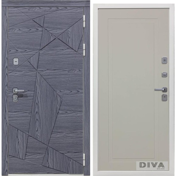 Дверь DIVA 97/3 2050x860 мм Правая Дуб графит - Н10 Софт шампань УТ-00074981