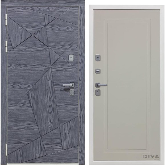 Дверь DIVA 97/3 2050x860 мм Левая Дуб графит - Н10 Софт шампань УТ-00074979
