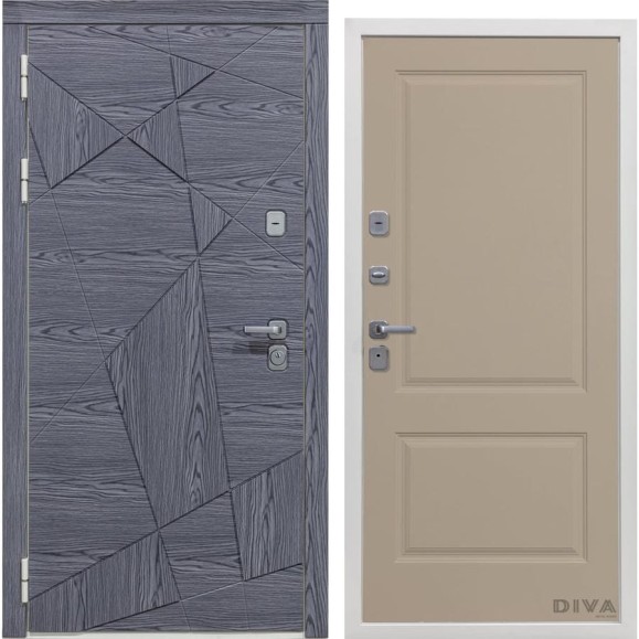 Дверь DIVA 97/3 2050x960 мм Левая Дуб графит - Д7 Софт шампань УТ-00074894