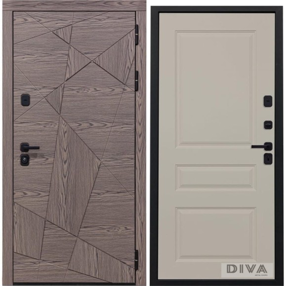 Дверь DIVA 97/2 2050x960 мм Правая Дуб коньяк - Д13 Софт шампань УТ-00074830