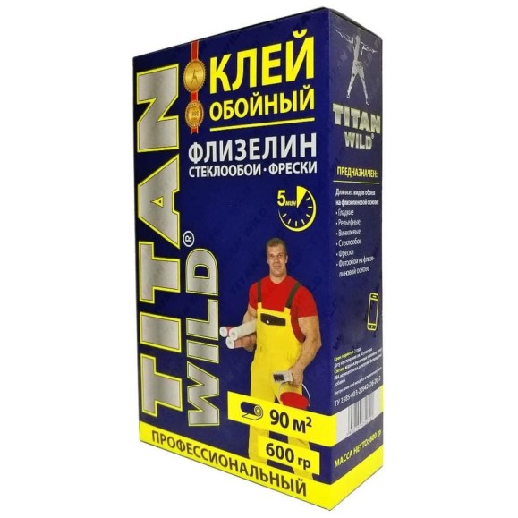 Обойный клей TITAN WILD Б/И (флизелин; 600 гр) TWF-600 Обойный клей TITAN WILD Б/И (флизелин; 600 гр) TWF-600