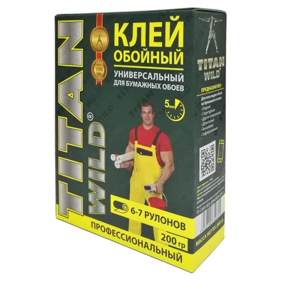 Универсальный обойный клей TITAN WILD Б/И 200 гр TWUni-200 Универсальный обойный клей TITAN WILD Б/И 200 гр TWUni-200