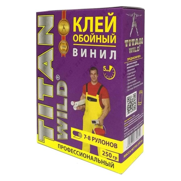 Обойный клей TITAN WILD Б/И (винил; 250 гр) TWV-250 Обойный клей TITAN WILD Б/И (винил; 250 гр) TWV-250